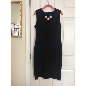 Black Sleeveless Calvin Klein Knee-Length Dress